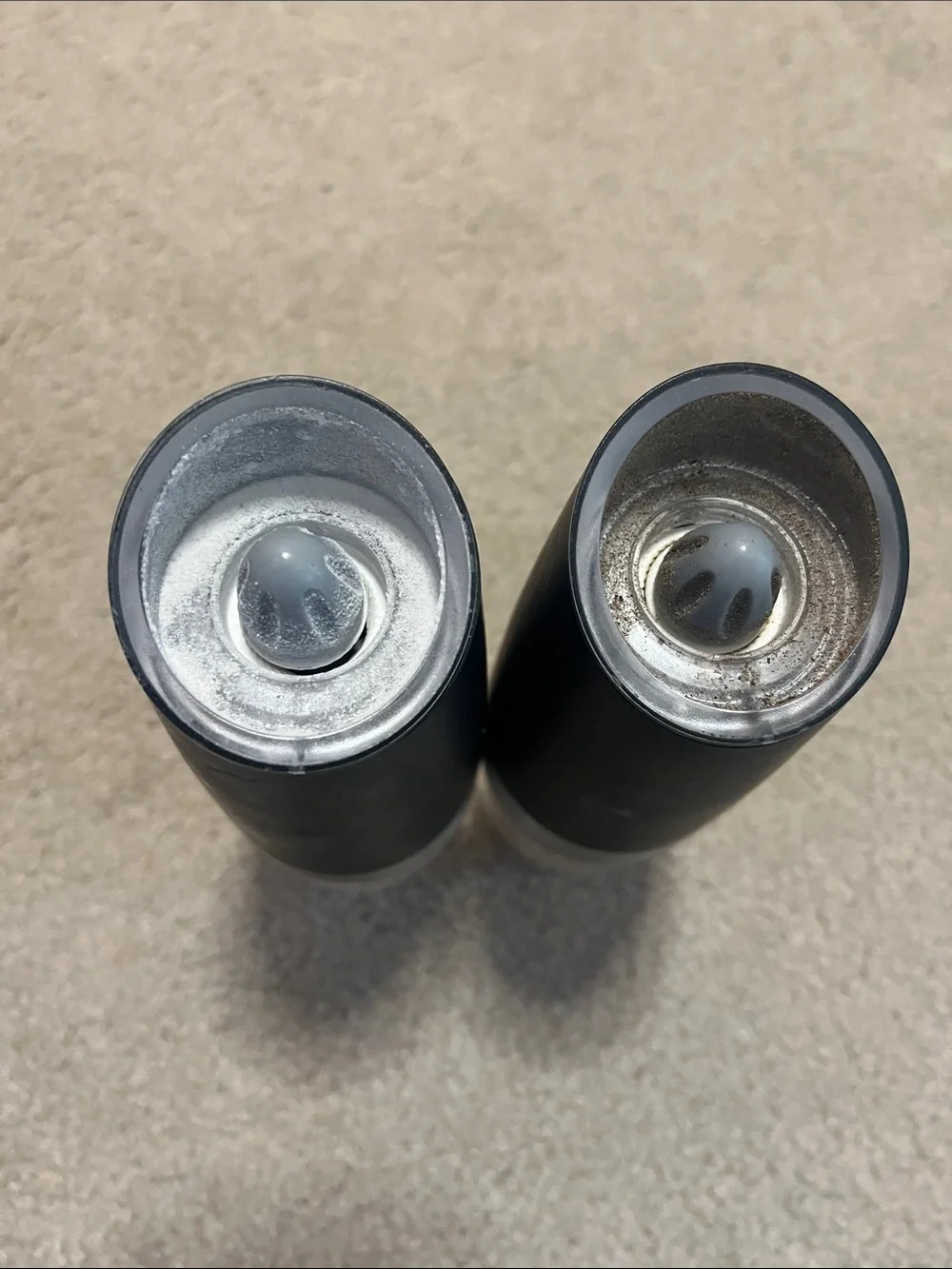 Automatic Salt and Pepper Grinders - Black & Stainless Set
